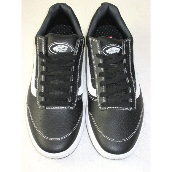 Vans Men's Zahba Leather Black White Striped Skate Shoes Various Sizes NIB - Picture 3 of 5